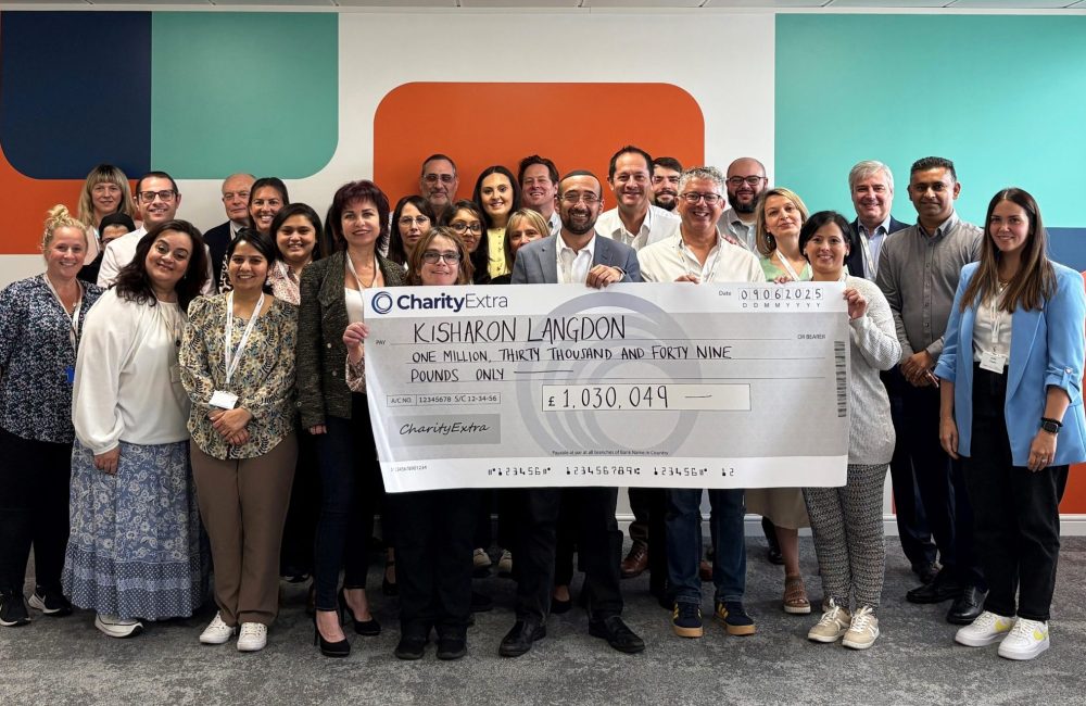 Kisharon Langdon receives Matched Funding Campaign cheque